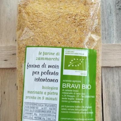 FARINA DI MAIS PER POLENTA ISTANTANEA: azienda agricola Brabi Bio, Milzanello di Leno (Brescia), 500 g 